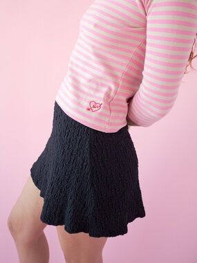 SMALL Lisa Says Gah Black Crinkle Darcy Skort
